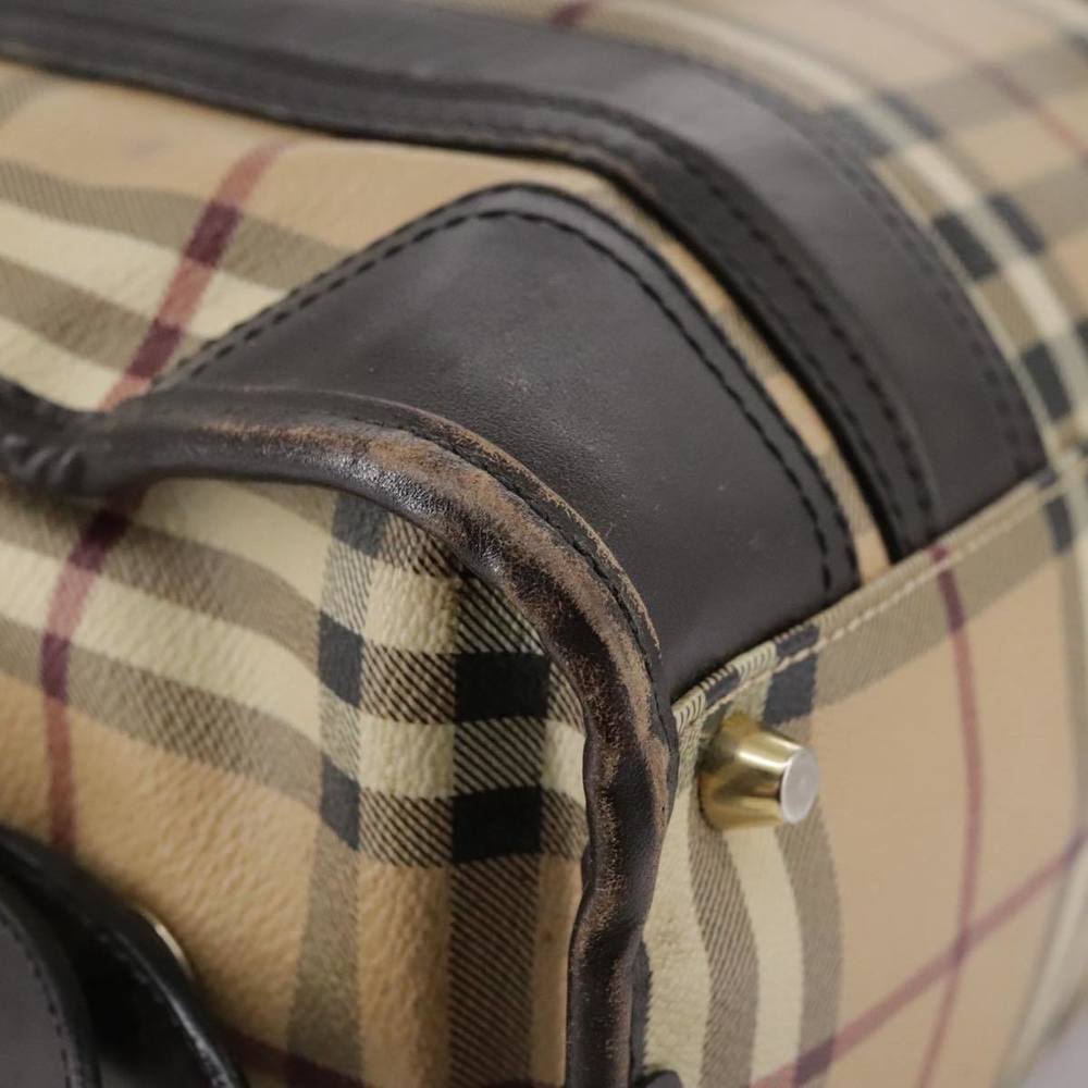 BURBERRY Nova Check Hand Bag PVC Leather 2way Beige Auth 105764 - Picture 15 of 16